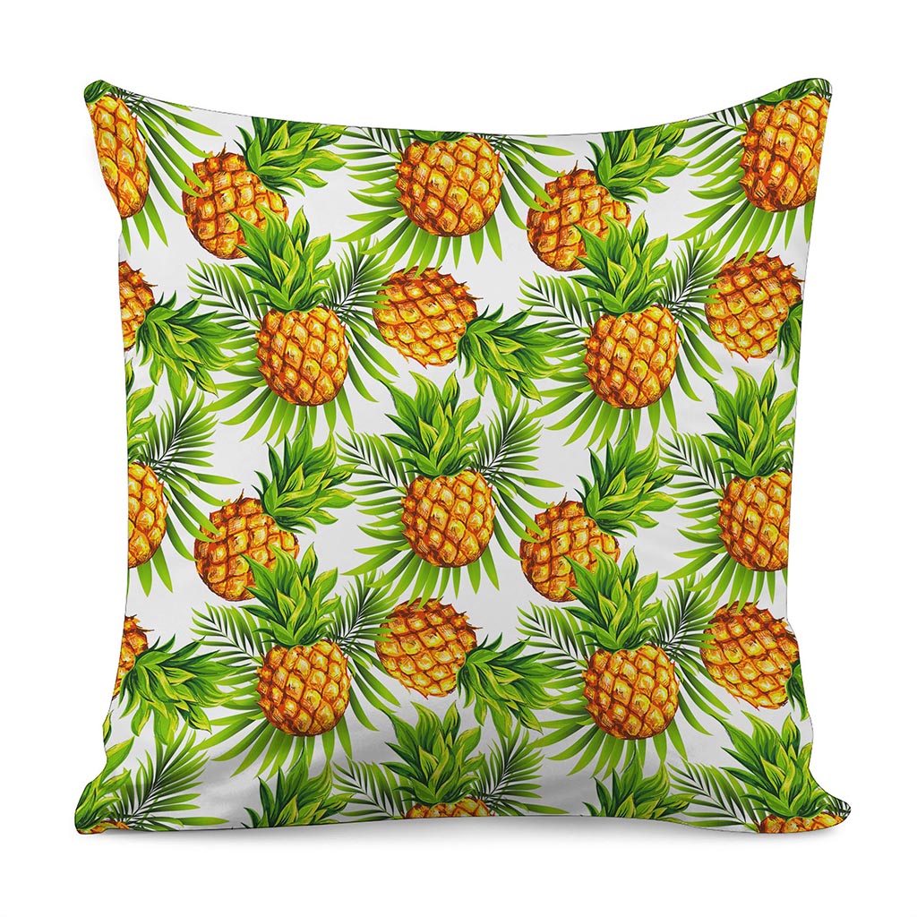 White Tropical Pineapple Pattern Print Pillow Cover