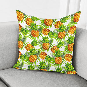 White Tropical Pineapple Pattern Print Pillow Cover