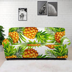 White Tropical Pineapple Pattern Print Sofa Cover