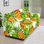 White Tropical Pineapple Pattern Print Sofa Cover