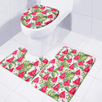 White Tropical Watermelon Pattern Print 3 Piece Bath Mat Set