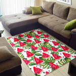 White Tropical Watermelon Pattern Print Area Rug GearFrost