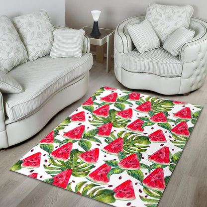 White Tropical Watermelon Pattern Print Area Rug GearFrost