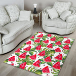 White Tropical Watermelon Pattern Print Area Rug GearFrost