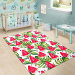 White Tropical Watermelon Pattern Print Area Rug GearFrost