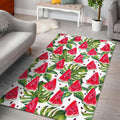 White Tropical Watermelon Pattern Print Floor Mat