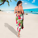 White Tropical Watermelon Pattern Print Beach Sarong Wrap