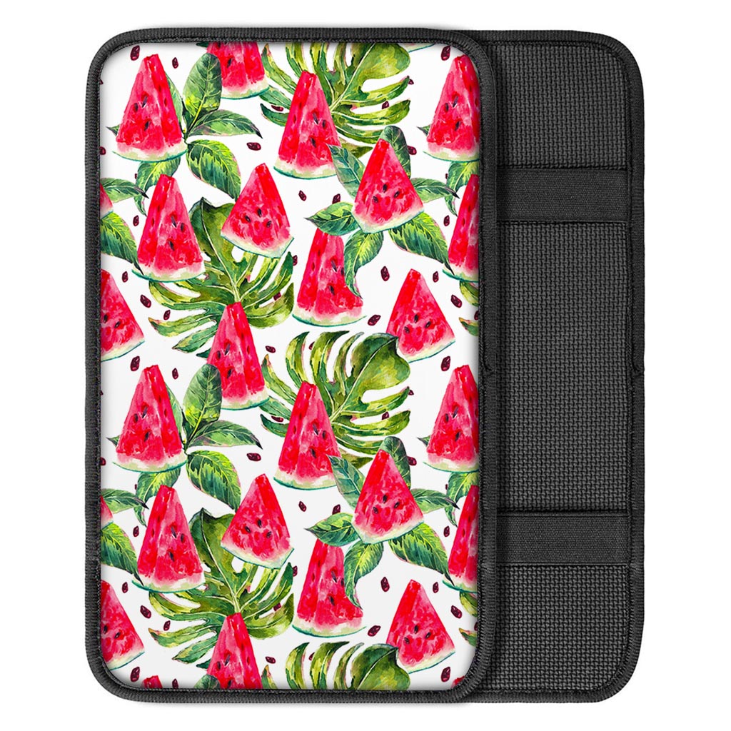 White Tropical Watermelon Pattern Print Car Center Console Cover