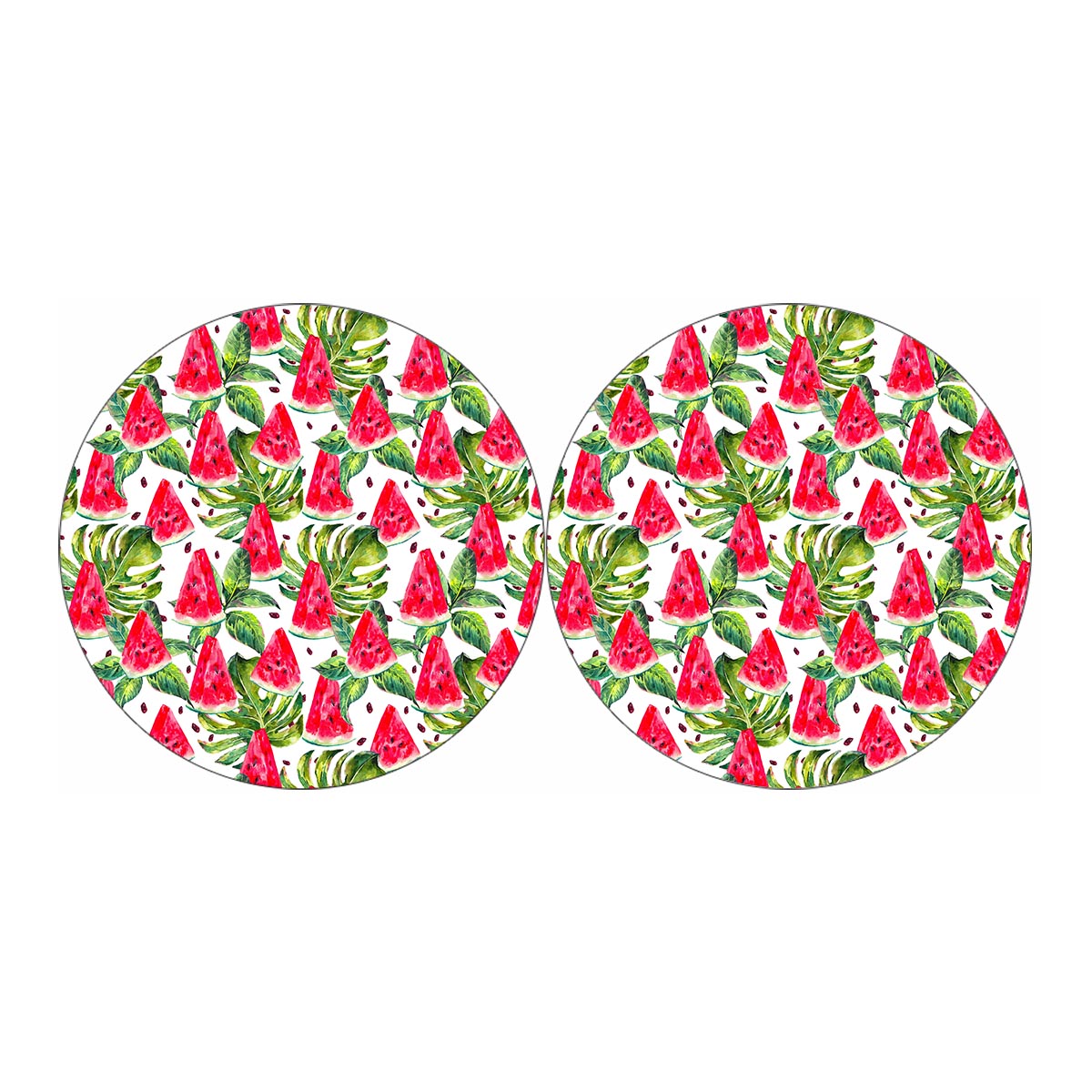 White Tropical Watermelon Pattern Print Car Coasters
