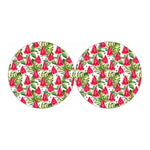 White Tropical Watermelon Pattern Print Car Coasters