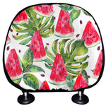 White Tropical Watermelon Pattern Print Car Headrest Covers