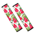 White Tropical Watermelon Pattern Print Car Seat Belt Covers