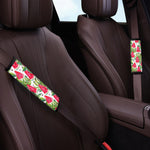 White Tropical Watermelon Pattern Print Car Seat Belt Covers