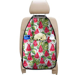 White Tropical Watermelon Pattern Print Car Seat Organizers