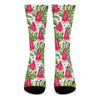 White Tropical Watermelon Pattern Print Crew Socks