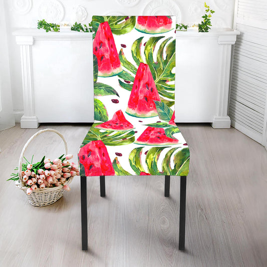 White Tropical Watermelon Pattern Print Dining Chair Slipcover