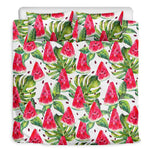 White Tropical Watermelon Pattern Print Duvet Cover Bedding Set