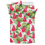 White Tropical Watermelon Pattern Print Duvet Cover Bedding Set
