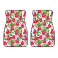 White Tropical Watermelon Pattern Print Front Car Floor Mats