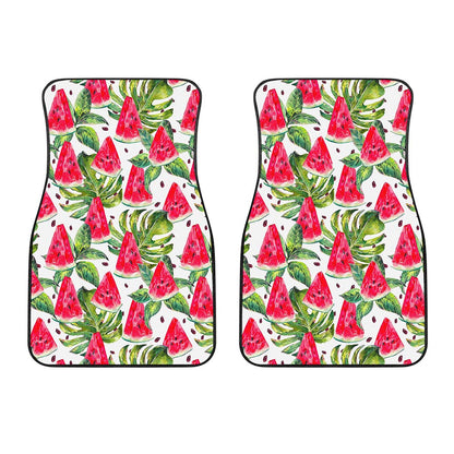 White Tropical Watermelon Pattern Print Front Car Floor Mats