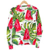 White Tropical Watermelon Pattern Print Men's Crewneck Sweatshirt GearFrost
