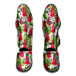 White Tropical Watermelon Pattern Print Muay Thai Shin Guard