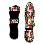 White Tropical Watermelon Pattern Print Muay Thai Shin Guard