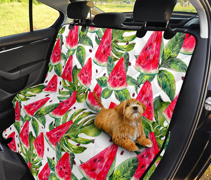 White Tropical Watermelon Pattern Print Pet Car Back Seat Cover