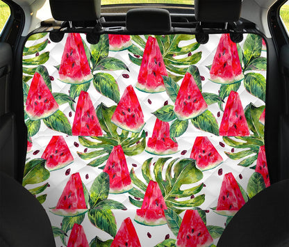White Tropical Watermelon Pattern Print Pet Car Back Seat Cover