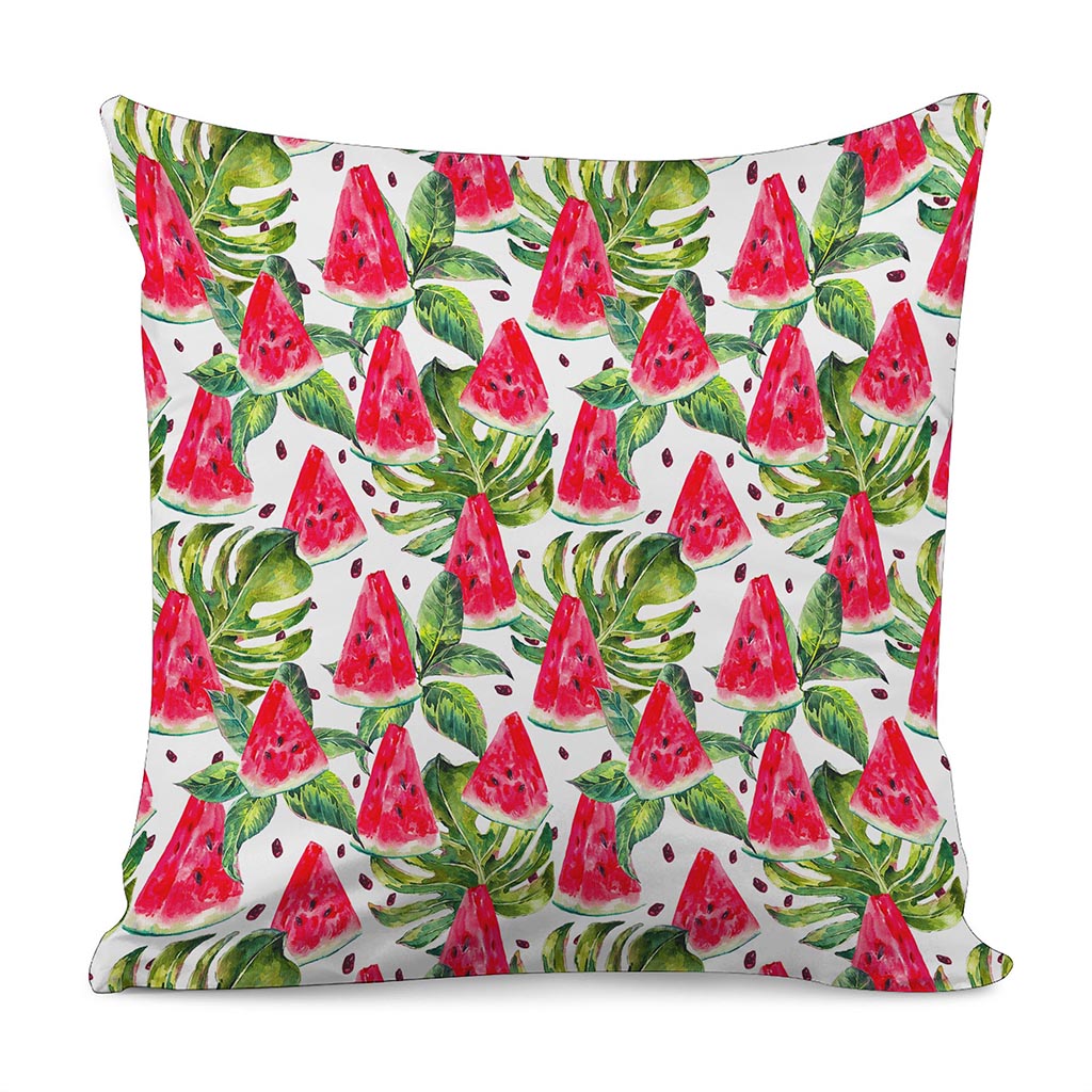 White Tropical Watermelon Pattern Print Pillow Cover