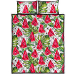 White Tropical Watermelon Pattern Print Quilt Bed Set