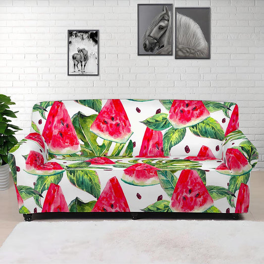White Tropical Watermelon Pattern Print Sofa Cover