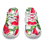 White Tropical Watermelon Pattern Print Sport Shoes GearFrost