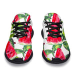 White Tropical Watermelon Pattern Print Sport Shoes GearFrost