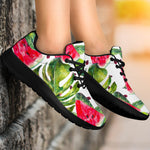 White Tropical Watermelon Pattern Print Sport Shoes GearFrost