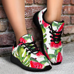 White Tropical Watermelon Pattern Print Sport Shoes GearFrost