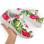 White Tropical Watermelon Pattern Print Sport Shoes GearFrost