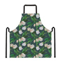 White Tulip Pattern Print Apron