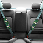 White Tulip Pattern Print Car Seat Belt Covers