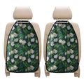 White Tulip Pattern Print Car Seat Organizers