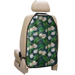 White Tulip Pattern Print Car Seat Organizers