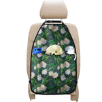 White Tulip Pattern Print Car Seat Organizers