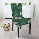 White Tulip Pattern Print Dining Chair Slipcover