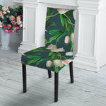 White Tulip Pattern Print Dining Chair Slipcover