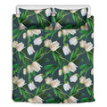 White Tulip Pattern Print Duvet Cover Bedding Set