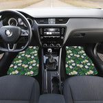 White Tulip Pattern Print Front Car Floor Mats