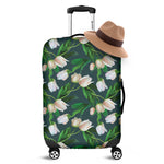 White Tulip Pattern Print Luggage Cover