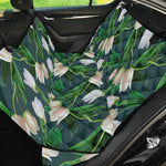 White Tulip Pattern Print Pet Car Back Seat Cover