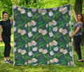 White Tulip Pattern Print Quilt