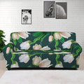 White Tulip Pattern Print Sofa Cover